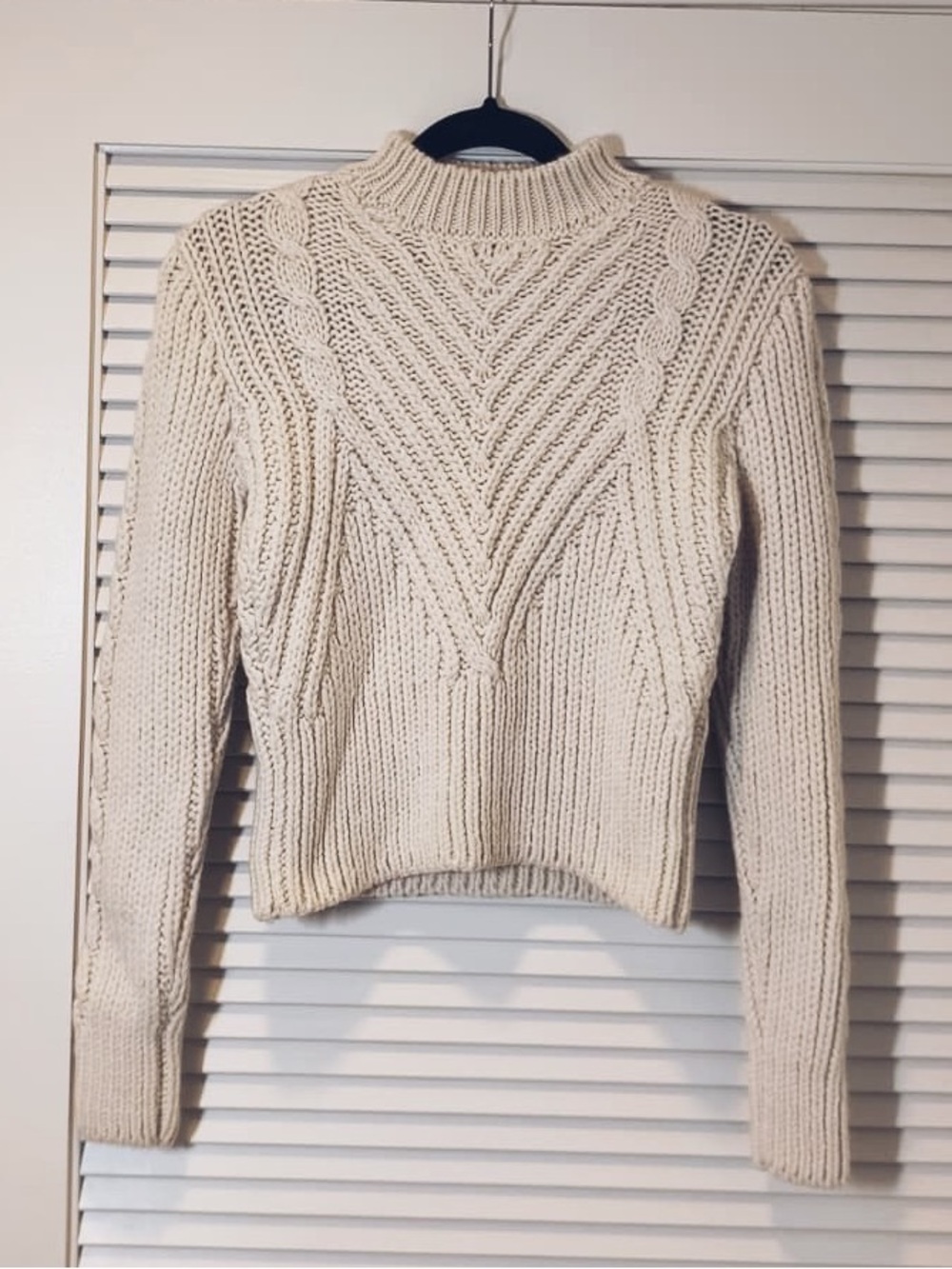 [New with Tag] Sandro Cream Cable Knit Turtleneck Sweater